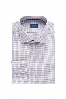 Фиолетовая сорочка Dave Raball микроклетка Slim fit 009423