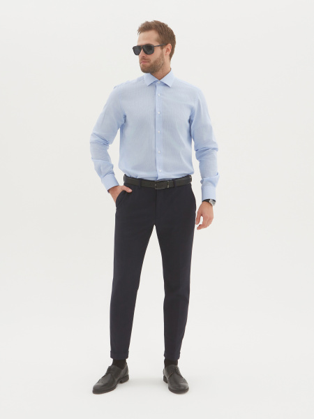 Сорочка Dave Raball Slim fit в бело-голубую клетку 000260 