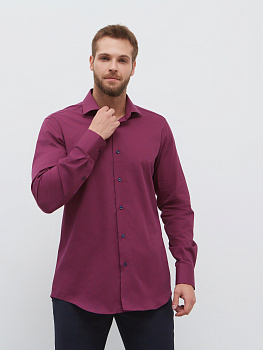 Сорочка Dave Raball Slim fit в бордово-синию клетку 000268