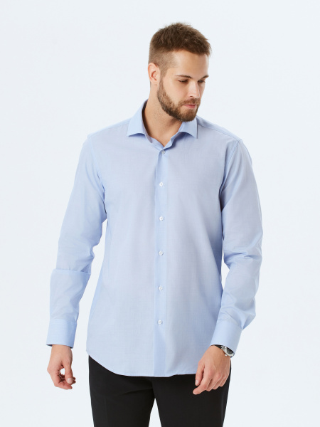 Голубая сорочка Colletto Nuovo Regular fit 000234