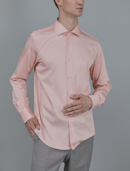 Персиковая сорочка Dave Raball Slim fit 000075 