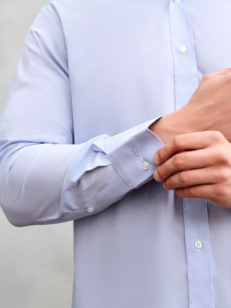 Голубая сорочка Colletto Nuovo Slim fit меланж 000167 
