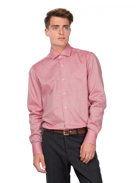 Красная сорочка Dave Raball Slim fit из структурной ткани 009324 