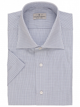 Сорочка Colletto Bianco в сине-голубую клетку Regular fit 005888 RFs