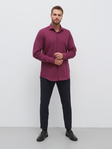 Сорочка Dave Raball Classic fit в бордово-синию клетку 000270 LR CLF