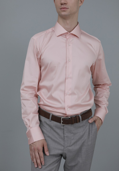 Персиковая сорочка Dave Raball Slim fit 000075 