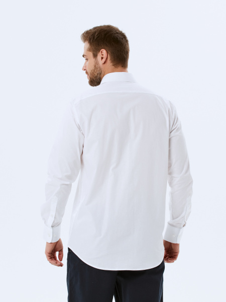 Белая сорочка Dave Raball Classic Large fit хлопок с эластаном 000238 