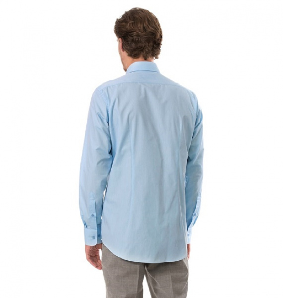 Голубая сорочка Dave Raball Slim fit из структурной ткани 008301 