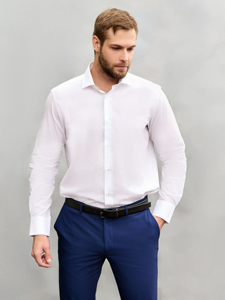 Белая сорочка Dave Raball Regular fit органический хлопок с отделкой 000161 