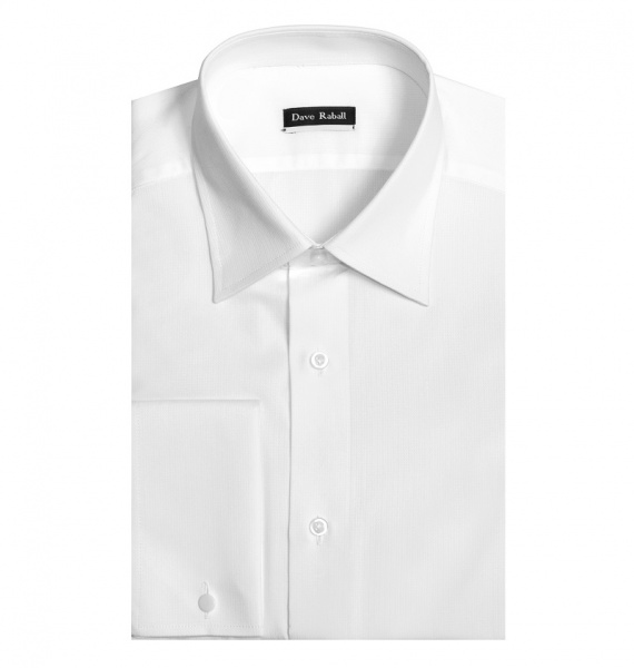 Белая сорочка Dave Raball Classic fit из структурной ткани под запонку 004756 LR CLF 