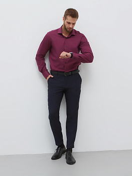 Сорочка Dave Raball Super Slim fit в бордово-синию клетку 000271 SSF