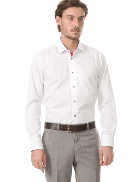 Белая сорочка Dave Raball Regular fit с отделкой 007804 