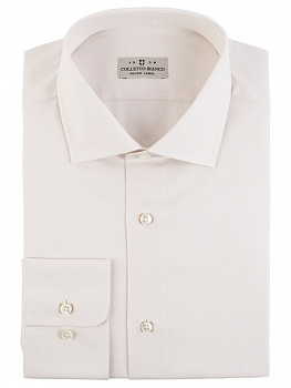 Бежевая сорочка Colletto Bianco Slim fit 000112