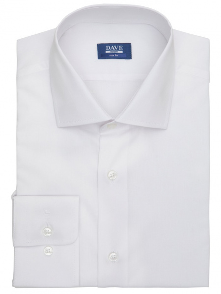 Белая сорочка Dave Raball Slim fit из органического хлопка 000124
