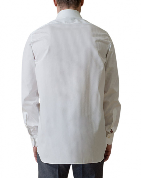 Белая сорочка Colletto Bianco Regular fit из структурной ткани Albini 004287 