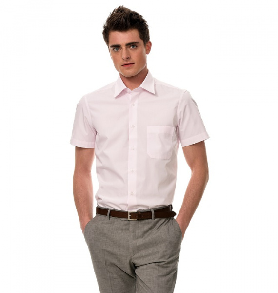Розовая сорочка Dave Raball Slim fit кор.рукав 007503 SFs