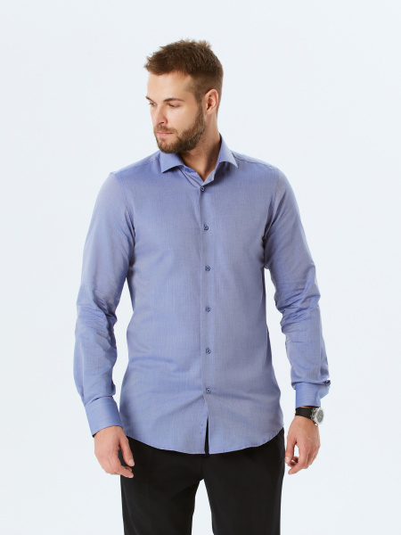 Синяя сорочка Colletto Nuovo Slim fit 000232