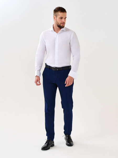 Белая сорочка Dave Raball Regular fit органический хлопок под запонку 000157 