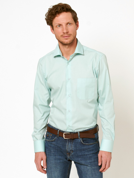 Салатовая сорочка Allan Neumann Slim fit 010498 