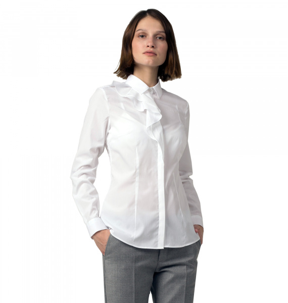 Белая сорочка Colletto Bianco с воланом 009647 CB
