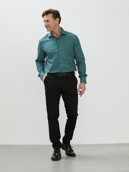 Рубашка Dave Raball Regular fit в зелено-синюю клетку 000294