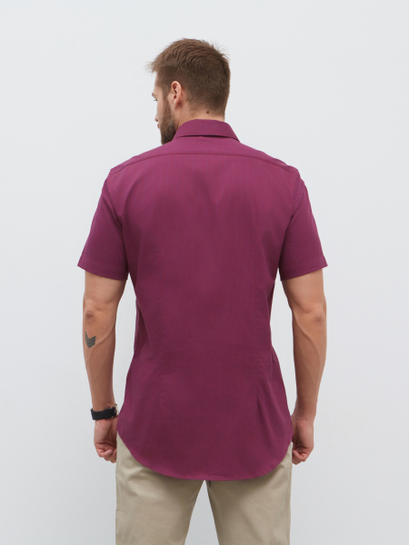 Сорочка Dave Raball Slim fit в бордово-синию клетку 000264 SFs 
