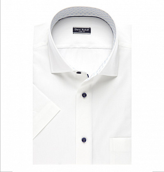 Белая сорочка Dave Raball Slim fit с отделкой кор.рукав 009469 SFs