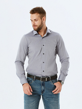 Серая сорочка Dave Raball Slim fit 000226