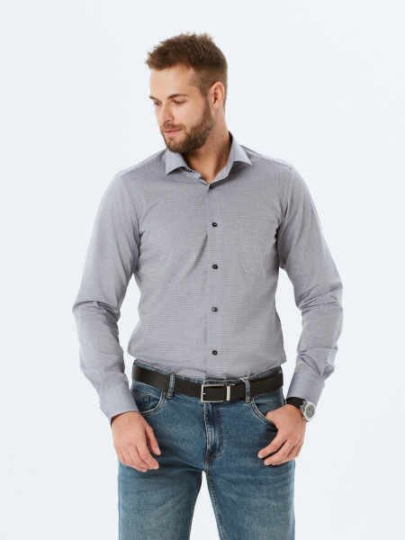 Серая сорочка Dave Raball Slim fit 000226