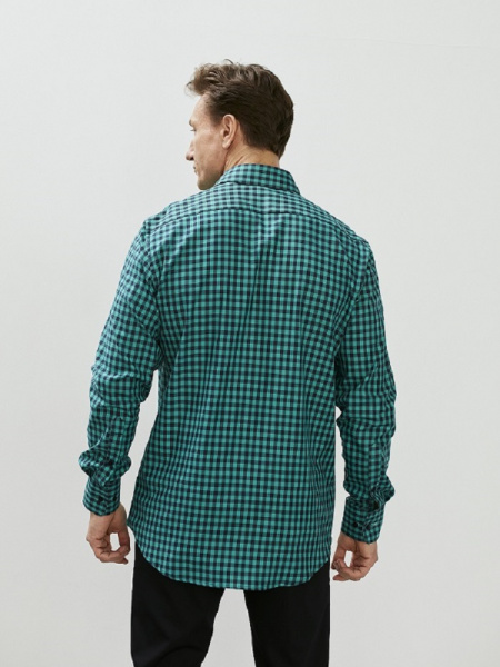Рубашка Dave Raball Regular fit в зелено-синюю клетку 000294 