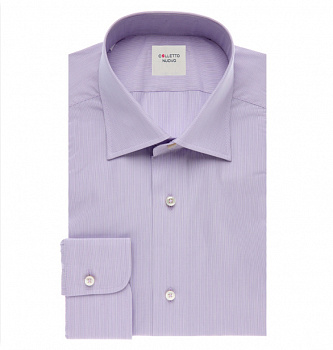 Сиреневая сорочка Colletto Nuovo Slim fit микрополоса 010462