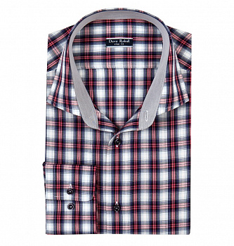 Рубашка Dave Raball Slim fit в серо-фиолетовую клетку с отделкой 007897.1