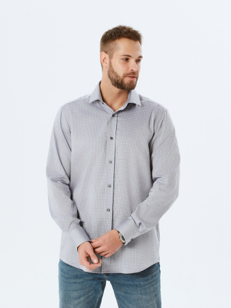 Рубашка Colletto Nuovo Regular fit серая 000228 