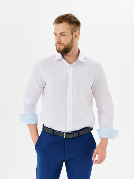 Белая сорочка Dave Raball Slim fit 000160 