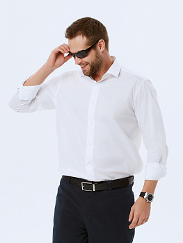 Белая сорочка Dave Raball Regular fit хлопок с эластаном 000236