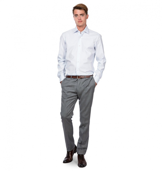 Голубая сорочка Colletto Bianco Slim fit 009562 SF 