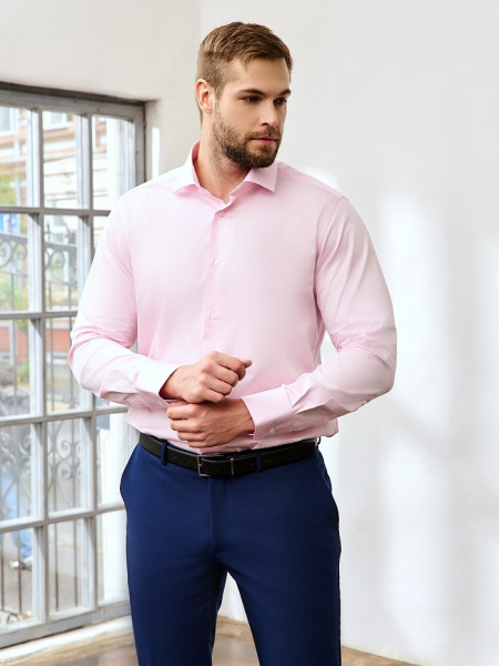 Розовая сорочка Dave Raball Slim fit 000141