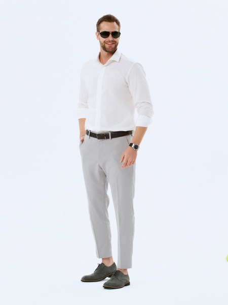 Сорочка Dave Raball цвета айвори Slim fit 000242 