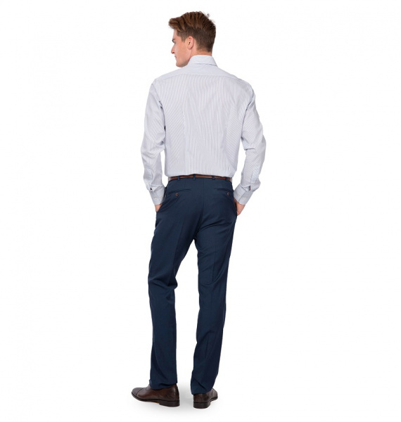 Белая сорочка Dave Raball Slim fit в синию полоску 009428 SF 